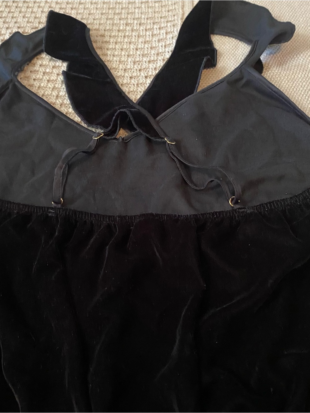 Victoria Secret Black Velvet Halter  Romper size M - Picture 7 of 9